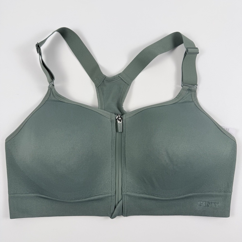 Victoria's Secret PINK Seamless Front Close Air High-Impact Green Sports Bra L